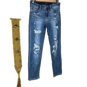 Judy Blue Distressed Light Wash Blue Jeans Sz 7 / 28
